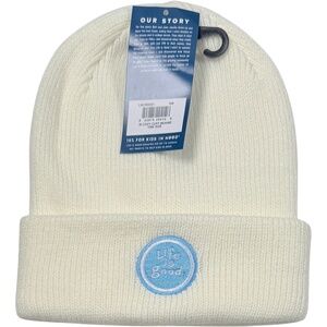 Life Is Good Cozy Cuff Beanie - NWT Adult One Size‎ Vanilla / Blue - #48536-D5